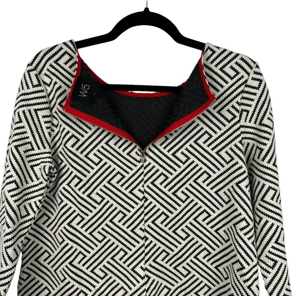 Anthropologie W5 Black White Herringbone Top Size S - Picture 5 of 8